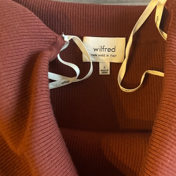 Aritzia Wilfred Knit, Off Shoulder Dress. Burt Orange. Size Small - Picture 4 of 4